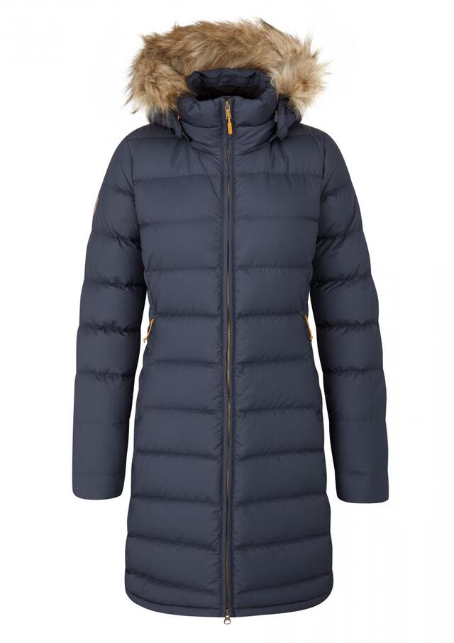 Rab Deep Cover Parka Dame 14 Ded Deep Denim 