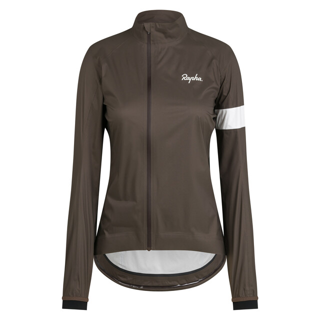 Rapha Women's Core Rain Jacket L Deep Coffee/White 