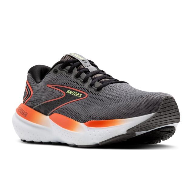 Brooks Glycerin 21 Gray/Mandarin Red/Green