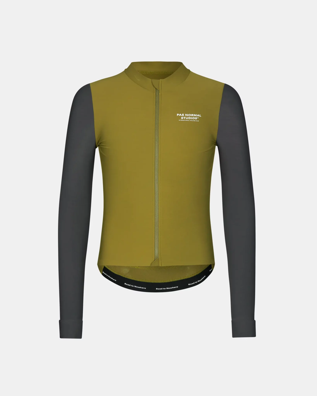 Pas Normal Studios Mechanism Long Sleeve Jersey Deep Grey / Green