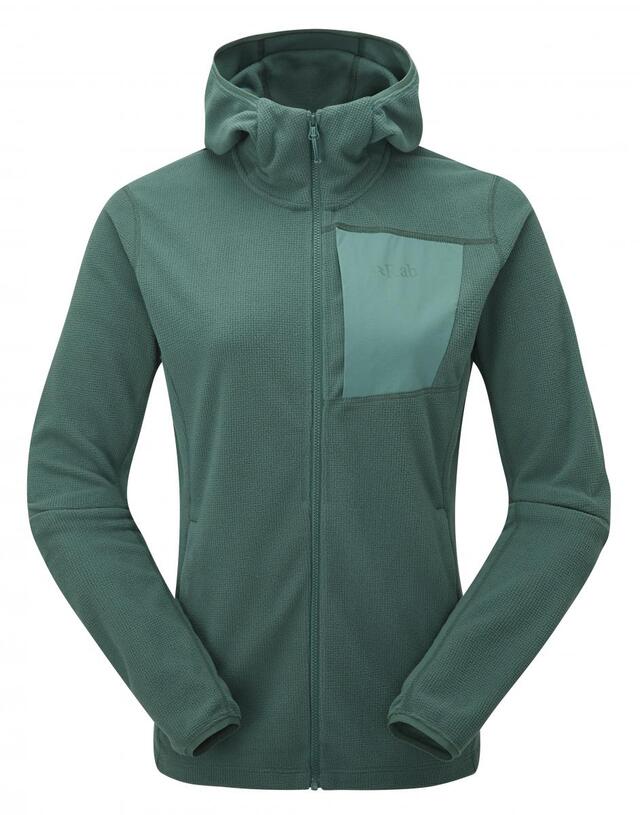 Rab Tecton Hoody Dame Green Slate 