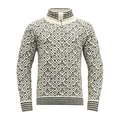 Devold Svalbard Sweater Zip Neck Offwhite/Anthracite