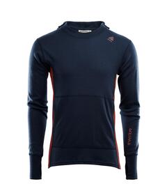 Aclima Warmwool Hood Sweater, Man XXL 238 Navy Blazer / Red Ochre