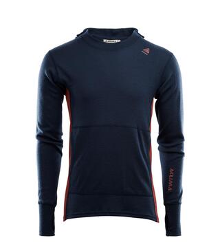 Aclima Warmwool Hood Sweater, Man XXL 238 Navy Blazer / Red Ochre