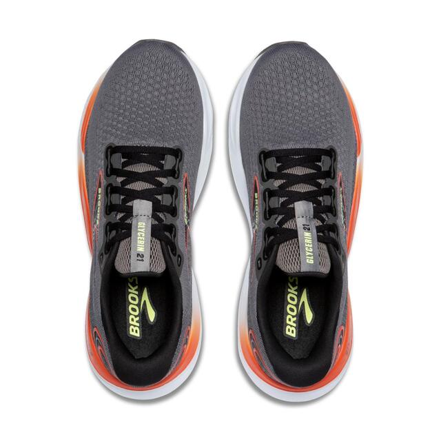 Brooks Glycerin 21 41 Gray/Mandarin Red/Green 