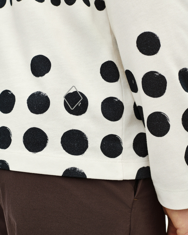 Pas Normal Studios Off-Race Graphic M Long Sleeve T-Shirt - Off White Polka 