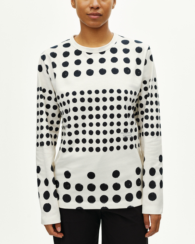 Pas Normal Studios Off-Race Graphic M Long Sleeve T-Shirt - Off White Polka 