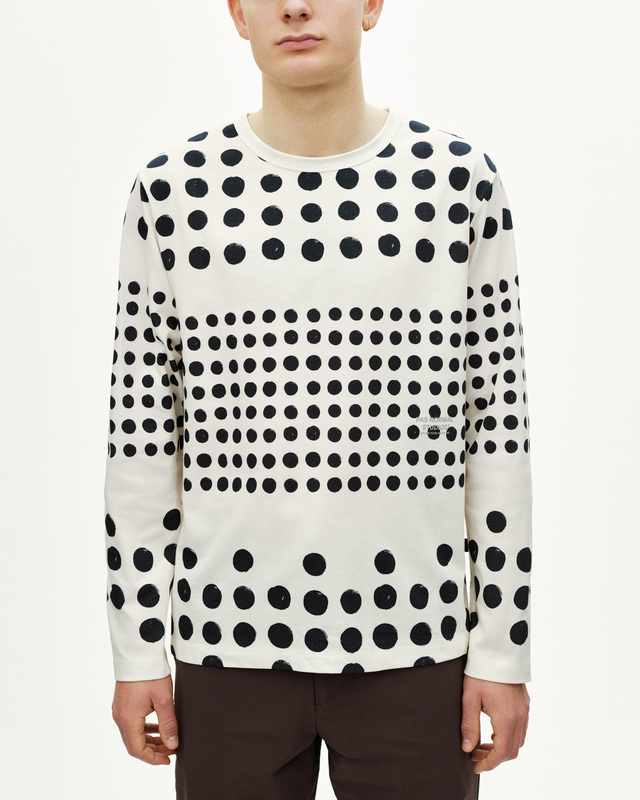 Pas Normal Studios Off-Race Graphic M Long Sleeve T-Shirt - Off White Polka 
