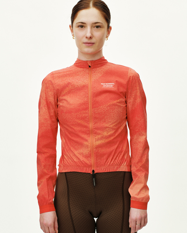 Pas Normal Studios Womens Mechanism M Stow Away Jacket - AOP Hibiscus Orange 