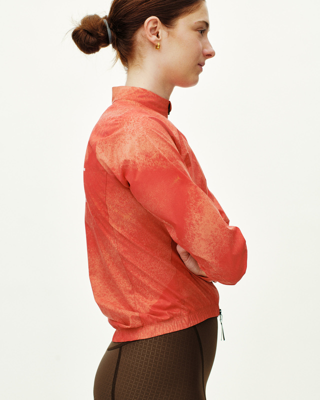 Pas Normal Studios Womens Mechanism M Stow Away Jacket - AOP Hibiscus Orange 