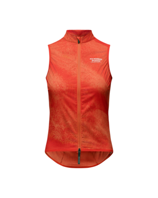 Pas Normal Studios Women's Mechanism Stow Away Gilet - AOP Hibiscus Orange