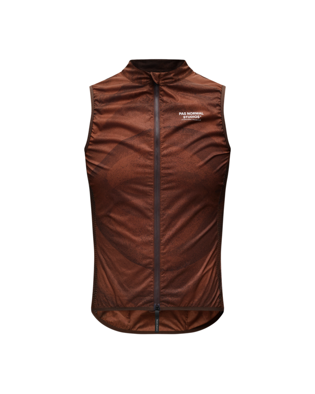 Pas Normal Studios Mechanism Stow Away S Gilet - AOP Light Brown 