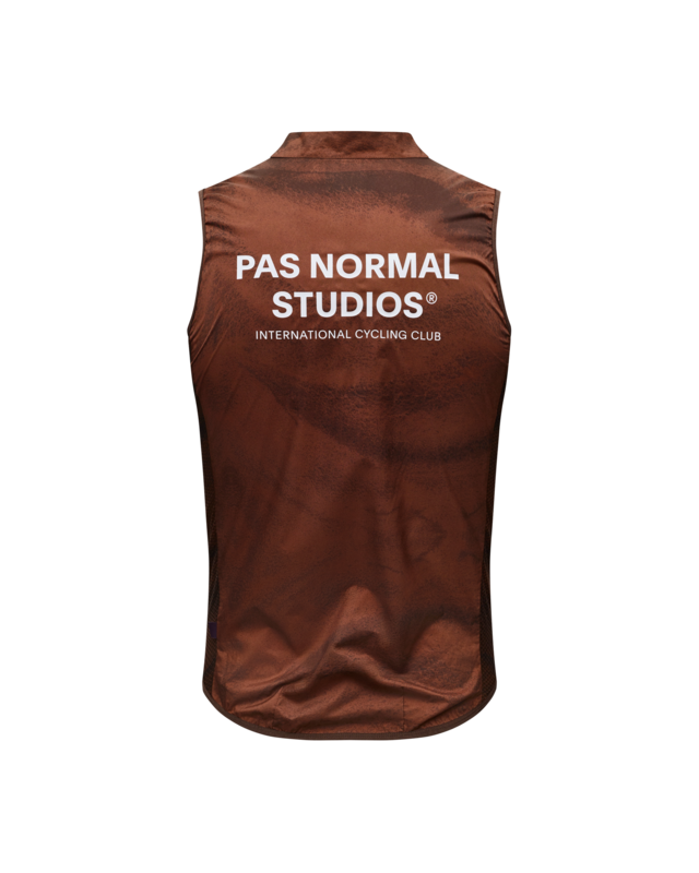 Pas Normal Studios Mechanism Stow Away S Gilet - AOP Light Brown 
