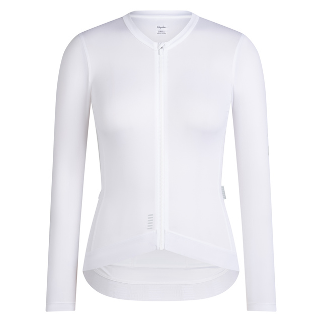 Rapha Women's Pro Team Long Sleeve XS Lightweight Jersey - White/Silver 