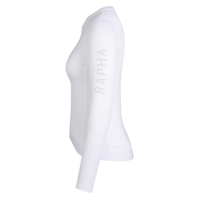 Rapha Women's Pro Team Long Sleeve XS Lightweight Jersey - White/Silver 