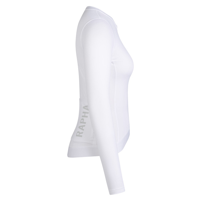 Rapha Women's Pro Team Long Sleeve XS Lightweight Jersey - White/Silver 