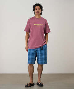Gramicci Footprints Tee Pigment Dyed S Red pigment