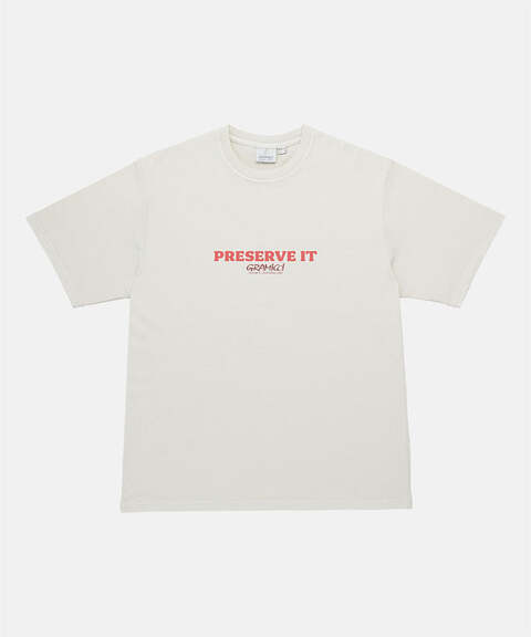 Gramicci Footprints Tee Pigment Dyed Natural pigment