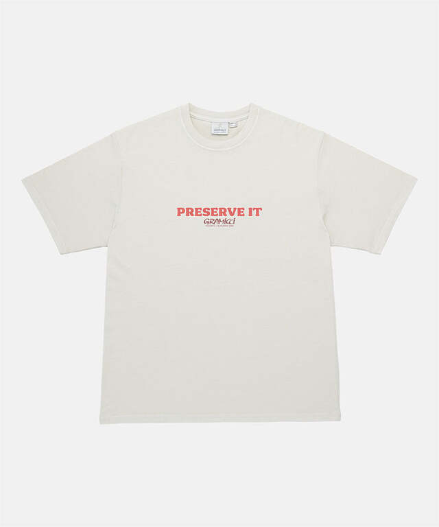 Gramicci Footprints Tee Pigment Dyed S Natural pigment 