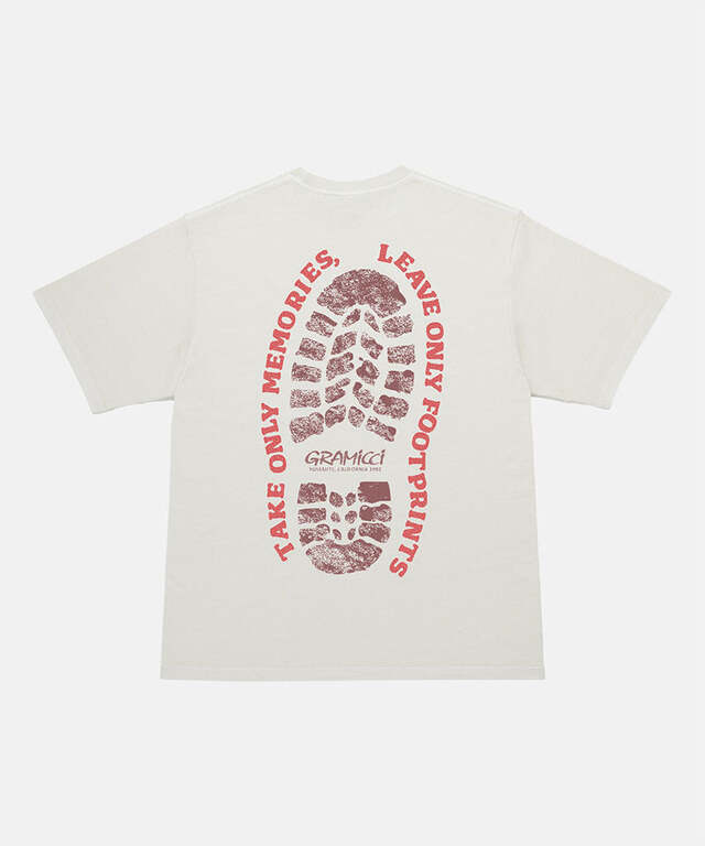 Gramicci Footprints Tee Pigment Dyed S Natural pigment 