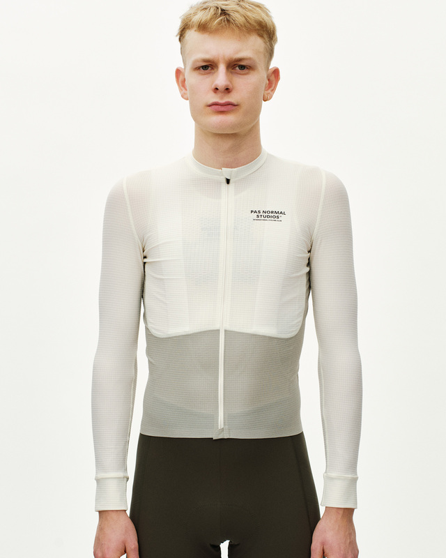 Pas Normal Studios Mechanism Pro M Long Sleeve Jersey - White/Light Grey 