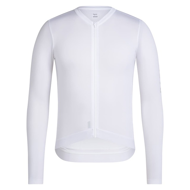 Rapha Pro Team Long Sleeve XS Lightweight Jersey - White/Silver 