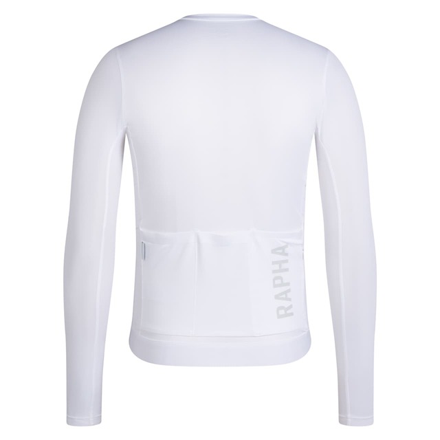 Rapha Pro Team Long Sleeve XS Lightweight Jersey - White/Silver 