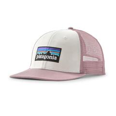Patagonia P-6 Logo Trucker Hat White W/Quiet Violet