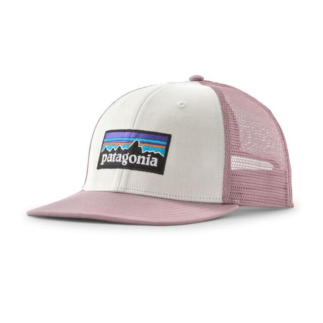 Patagonia P-6 Logo Trucker Hat White W/Quiet Violet 