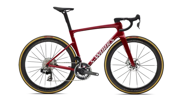 S-Works Tarmac SL9 - SRAM Red E1 56cm Gloss Ruby Metallic / White Silver Metal 