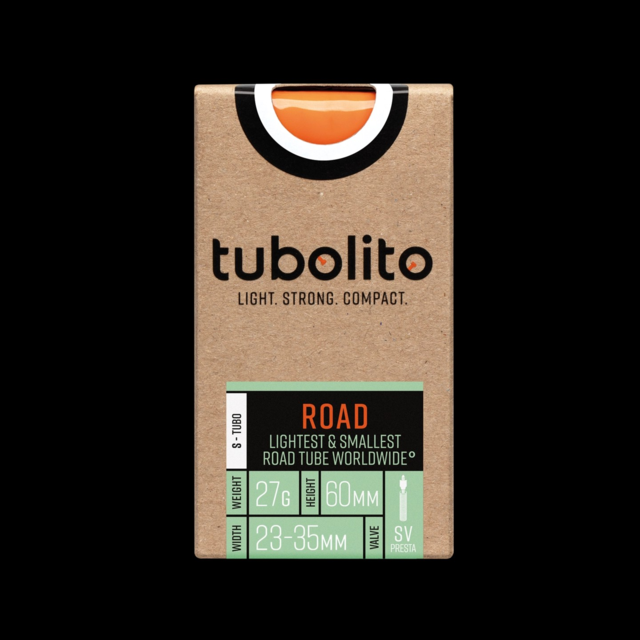 Tubolito S-Turbo Presta Road 28" Slange 23/35-622mm TPU, oransje 60mm ventil 27g 