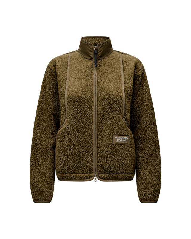 Pas Normal Studios Womens Off-Race S Pile Fleece Jacket - Deep Olive 