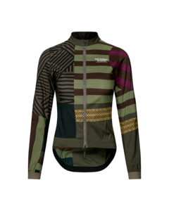 Pas Normal Studios Womens Mechanism S Stow Away Jacket - AOP Int. Green