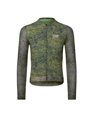 Pas Normal Studios Essential Light Long Sleeve Jersey - AOP Grain Lime