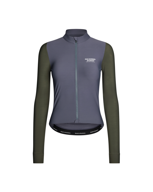 Pas Normal Studios Womens Mechanism XS Long Sleeve Jersey - Steel/Olive 