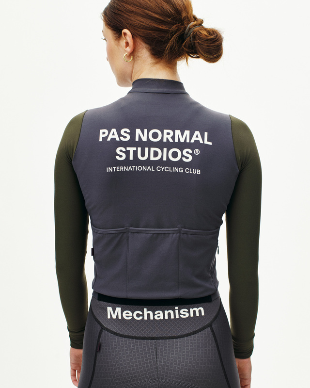Pas Normal Studios Womens Mechanism XS Long Sleeve Jersey - Steel/Olive 
