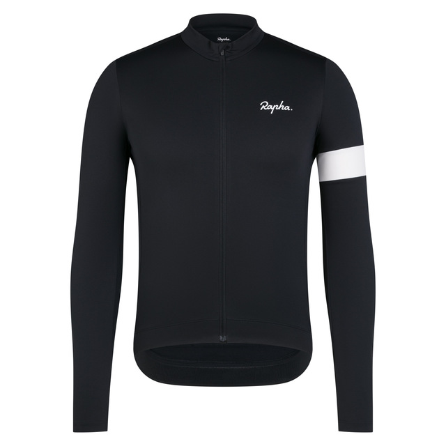Rapha Mens Core Thermal Jersey Long Sleeve - Black/White