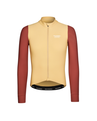 Pas Normal Studios Mechanism Long Sleeve Jersey - Camel/Maroon