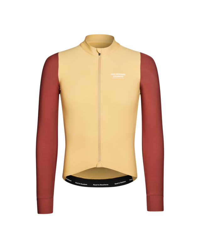 Pas Normal Studios Mechanism L Long Sleeve Jersey - Camel/Maroon 
