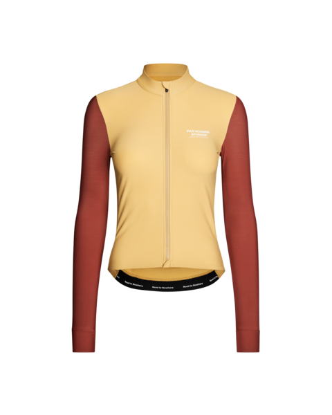 Pas Normal Studios Womens Mechanism Long Sleeve Jersey - Camel/Maroon