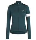 Rapha Core Women&#39;s Thermal LS Jersey L Dark Green/White