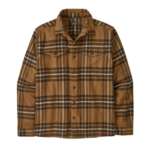 Patagonia Fjord Flannel Shirt Herre L Cdbn Catch: Deer Brown 