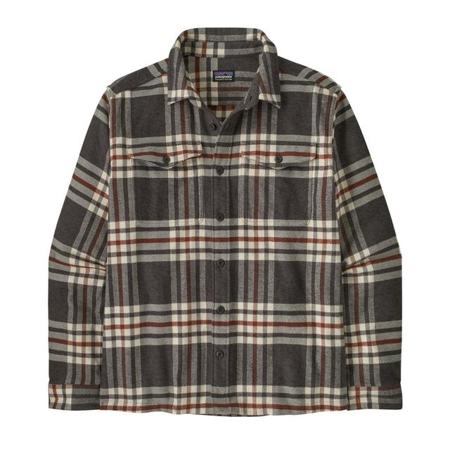 Patagonia Fjord Flannel Shirt Herre L Cinb Catch: Ink Black 
