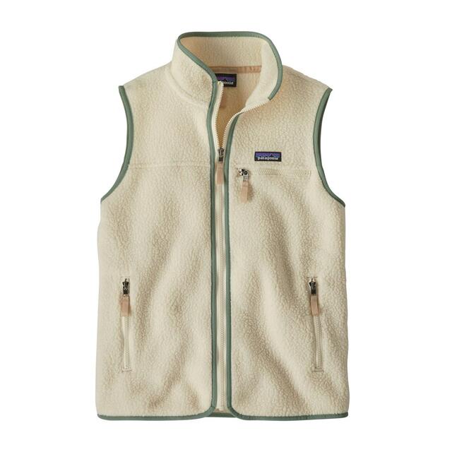 Patagonia Retro Pile Vest Dame  XS Natural W/Ellwood Green 