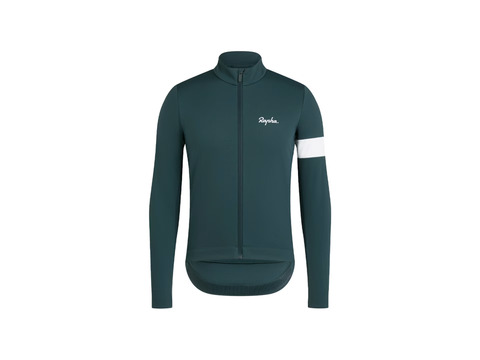 Rapha Core Winter Men&#39;s Cycling Jacket Dark Green/White