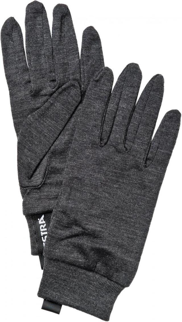 Hestra Merino Wool Liner Active 9 5 - Finger, Charcoal 