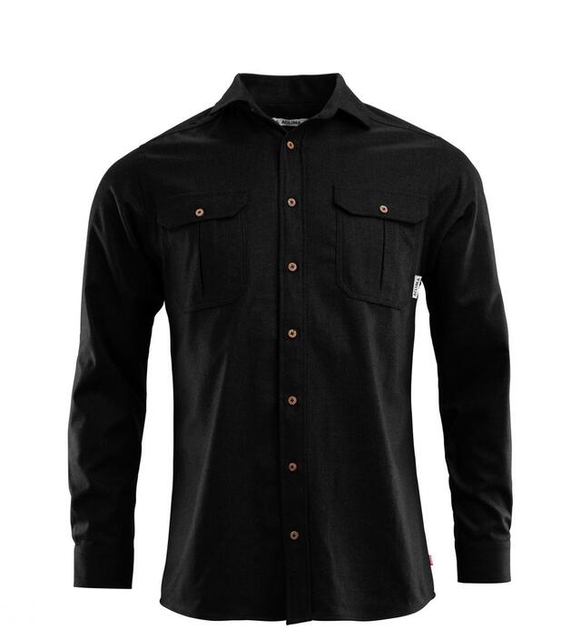 Aclima Reborn Woolshirt Herre L Dark Grey Melange 