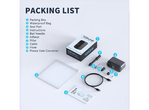 Topump TB2 Pro Elektrisk Minipumpe LED-Display, 120psi/8.3bar, 130g, 450mAh 
