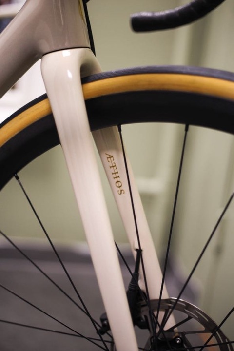 S-Works Aethos - Force AXS m/ Wattmåler Gloss Sand/Brushed Gold Foil - Demo 52cm 