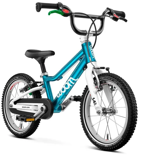 Woom Go 2 14&quot; Metalic Blue 5,3kg, 3-4,5 &#229;r, 95-110cm